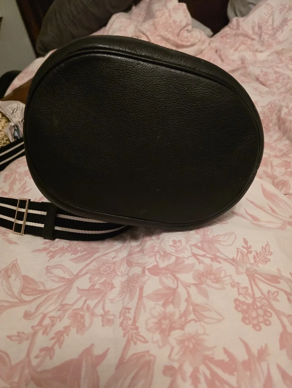 kate spade Black Pebbled Leather Drawstring Crossbody Bag
